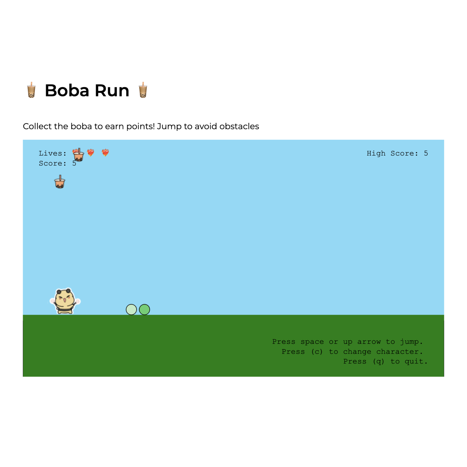 Boba Run Game