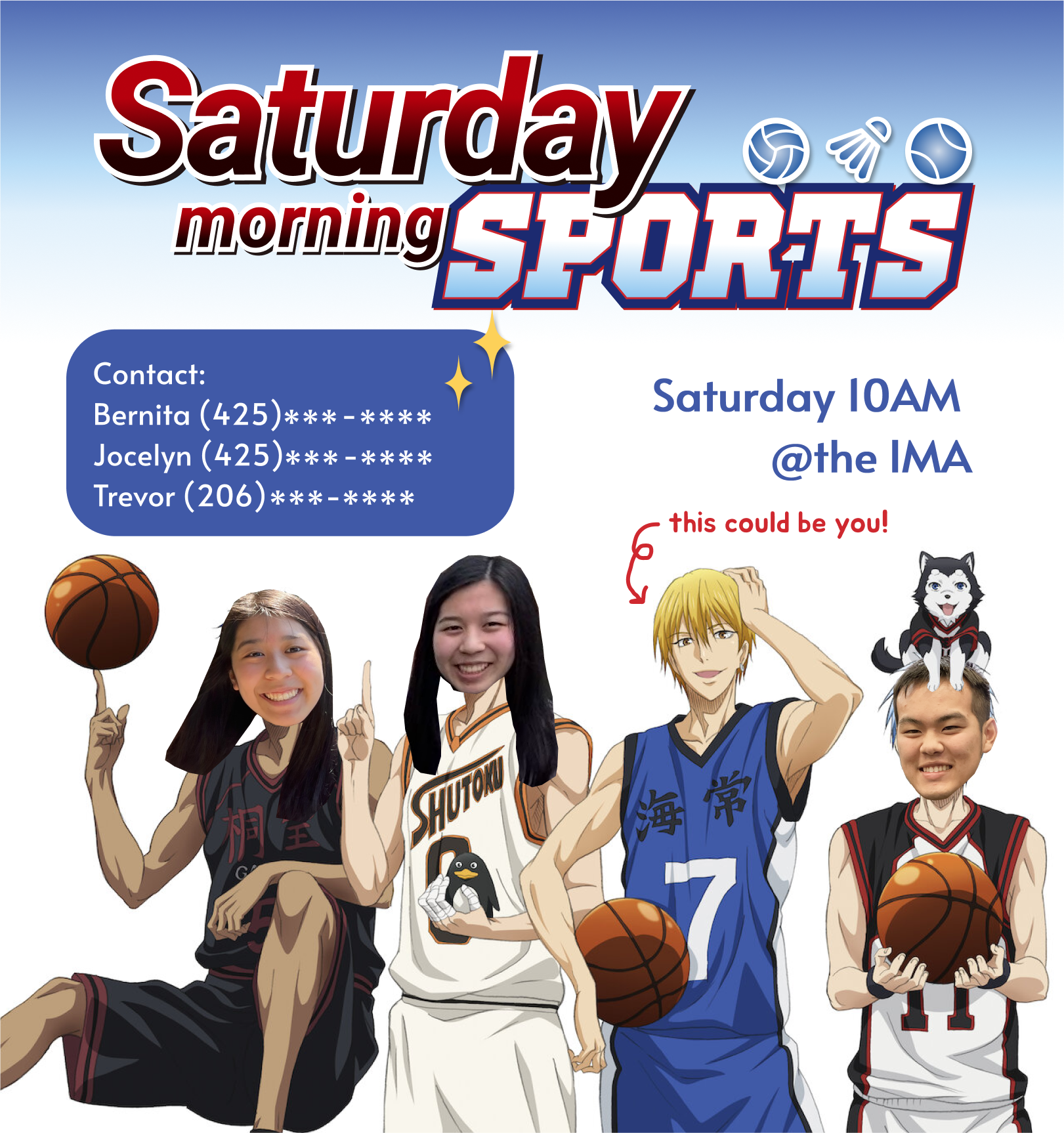 Saturday morning sports graphic