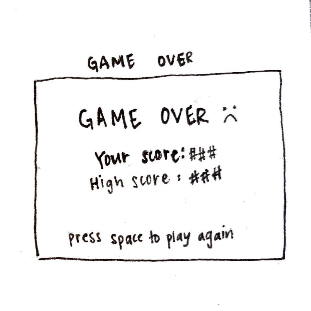 game-over screen