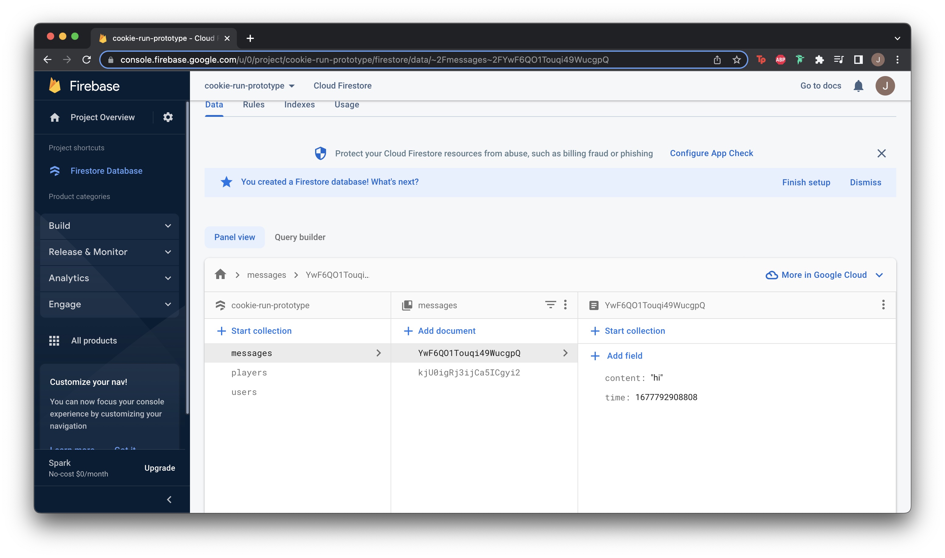 firebase setup