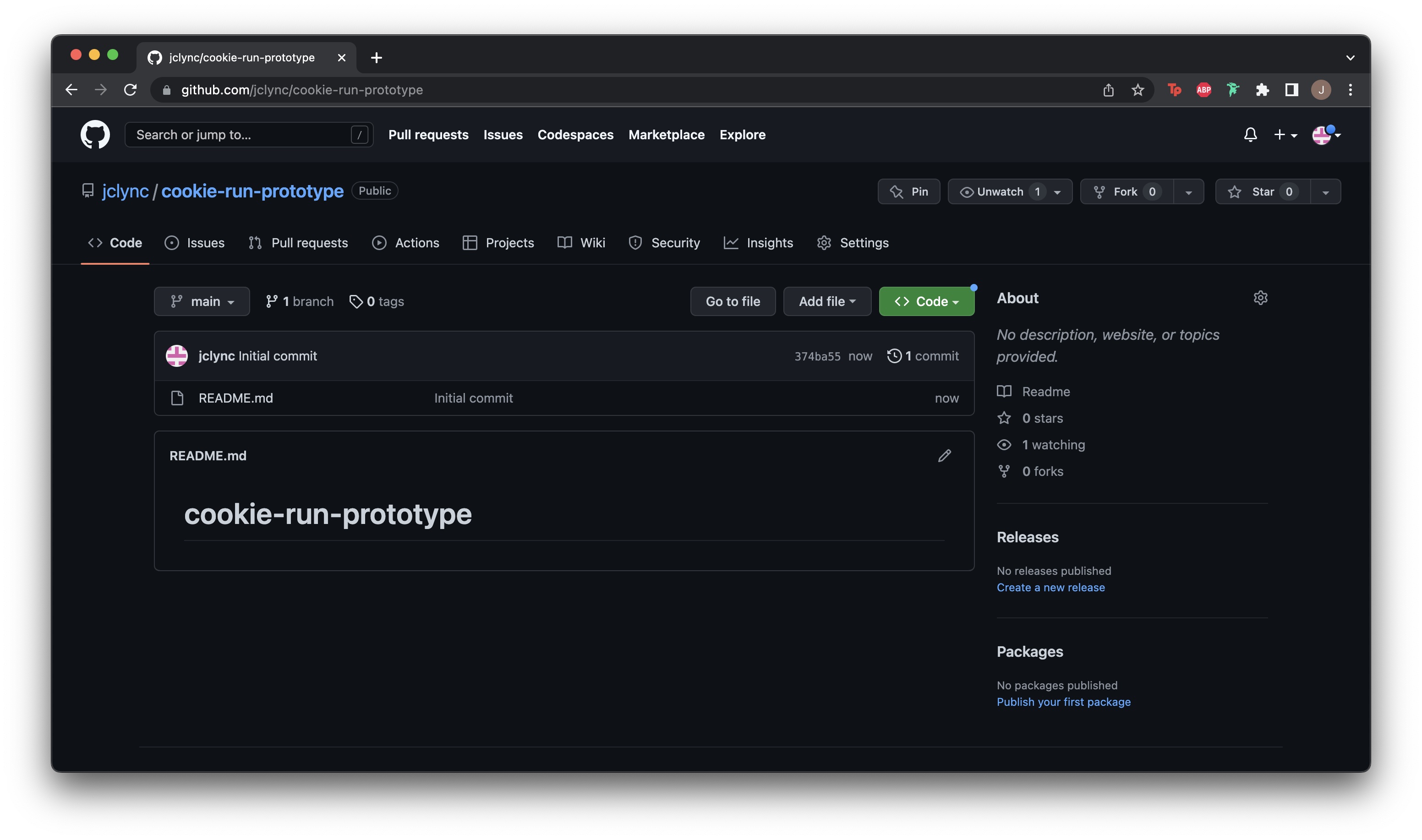 new github repo